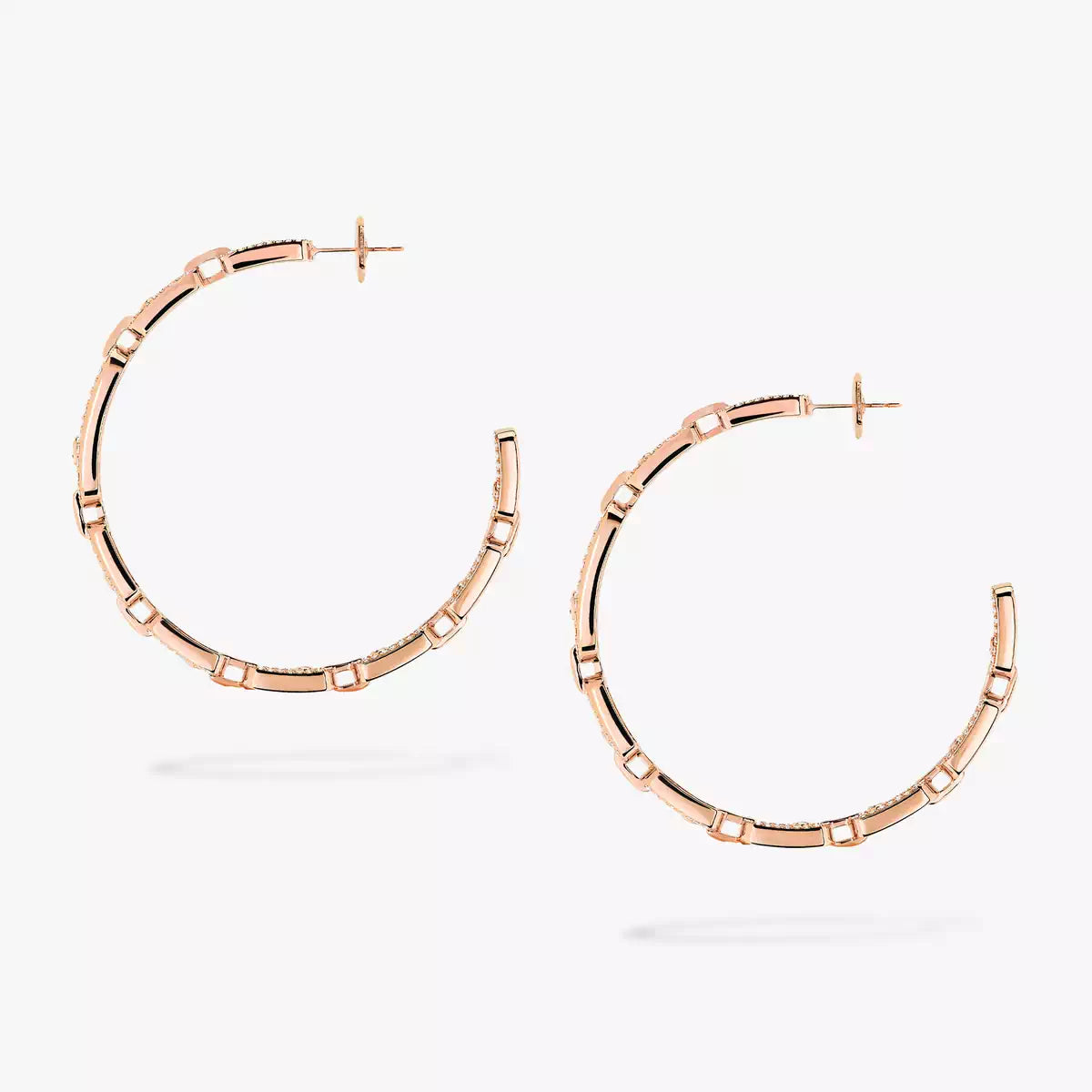[Lume Jewelry]Move Link Diamond Hoop Earrings
