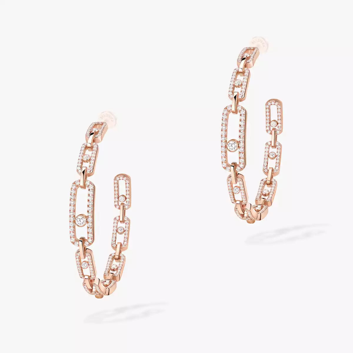 [Lume Jewelry]Move Link Diamond Hoop Earrings