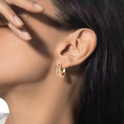 [Lume Jewelry]Diamond Pave_ Hoop Earrings Move