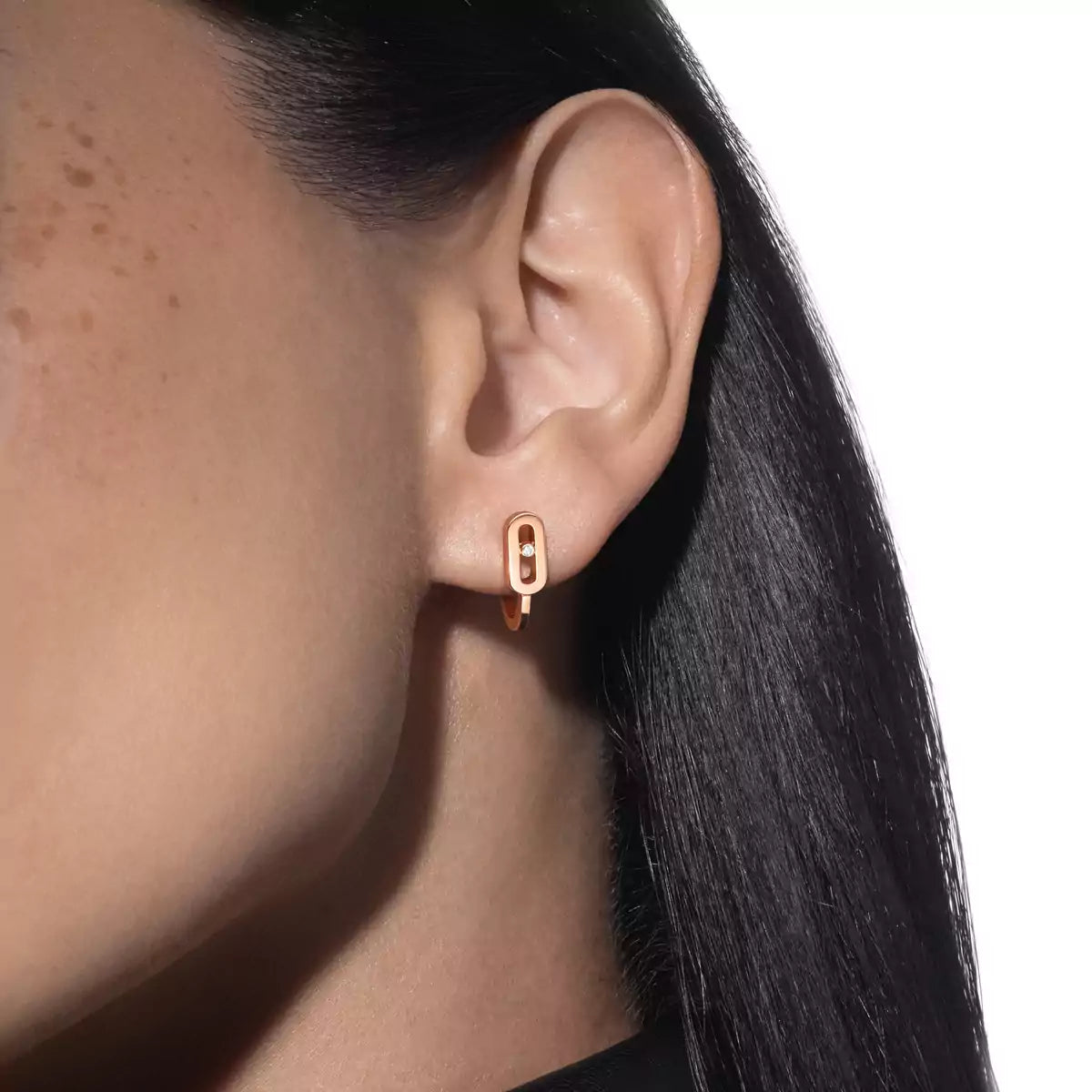 [Lume Jewelry]Diamond Mini Hoop Earrings Move Classique