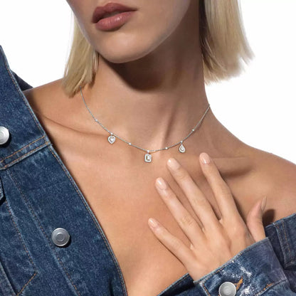 [Lume Jewelry]My Twin Diamond Necklace in Silver