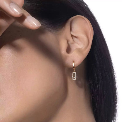 [Lume Jewelry]Move Uno Single Diamond Hoop Earring