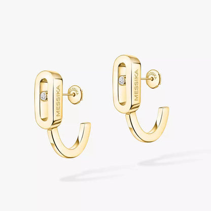 [Lume Jewelry]Diamond Mini Hoop Earrings Move Classique