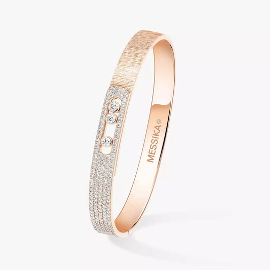 [Lume Jewelry]Move Noa Ciselé half pavé bangle