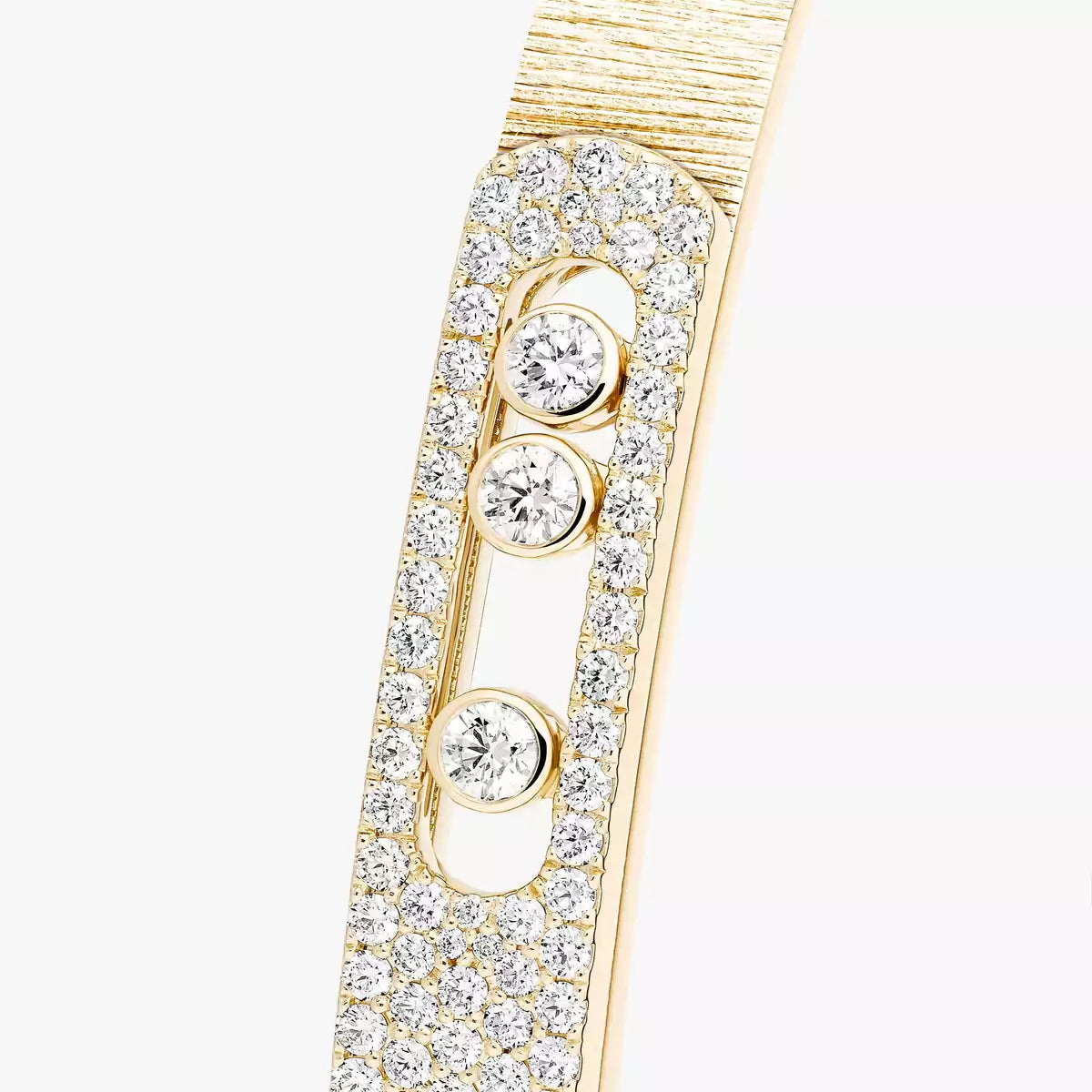 [Lume Jewelry]Move Noa Ciselé half pavé bangle
