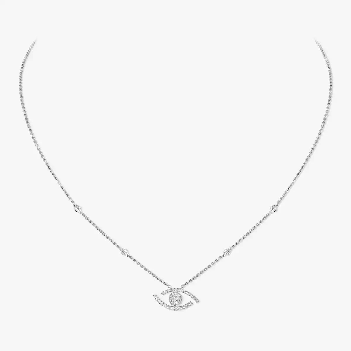 [Lume Jewelry]Pave_ Diamond Necklace Lucky Eye