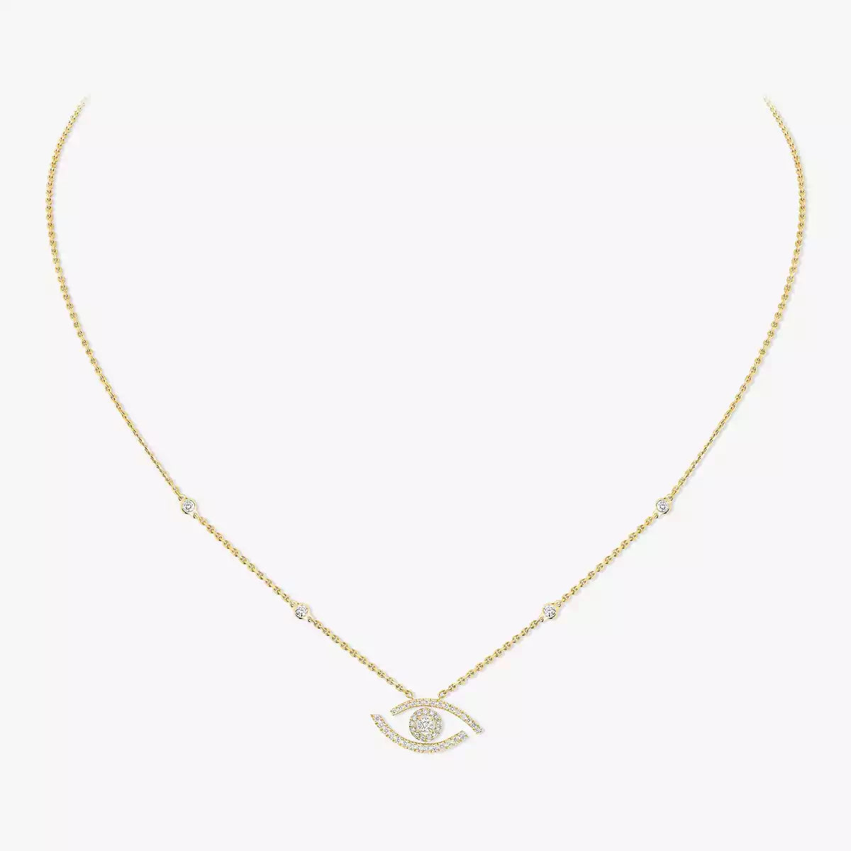 [Lume Jewelry]Pave_ Diamond Necklace Lucky Eye