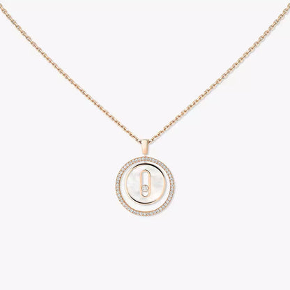 [Lume Jewelry]Lucky Move Diamond Necklace in Rose Gold and White Mother-of-Pearl