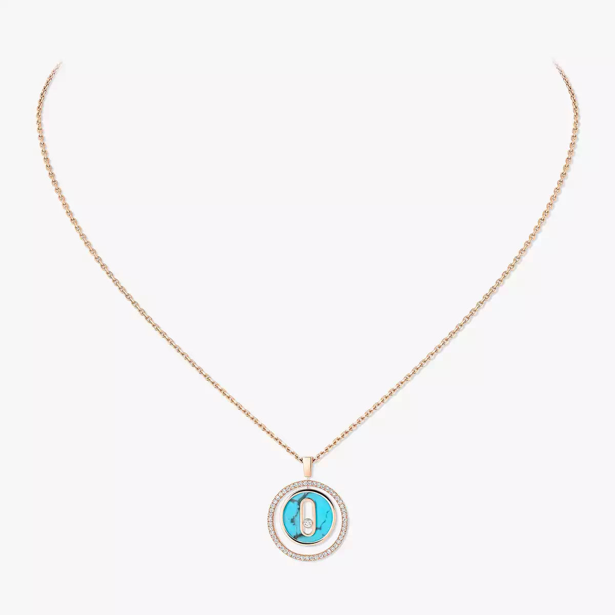 [Lume Jewelry]Lucky Move Diamond Necklace in Rose Gold and White Mother-of-Pearl