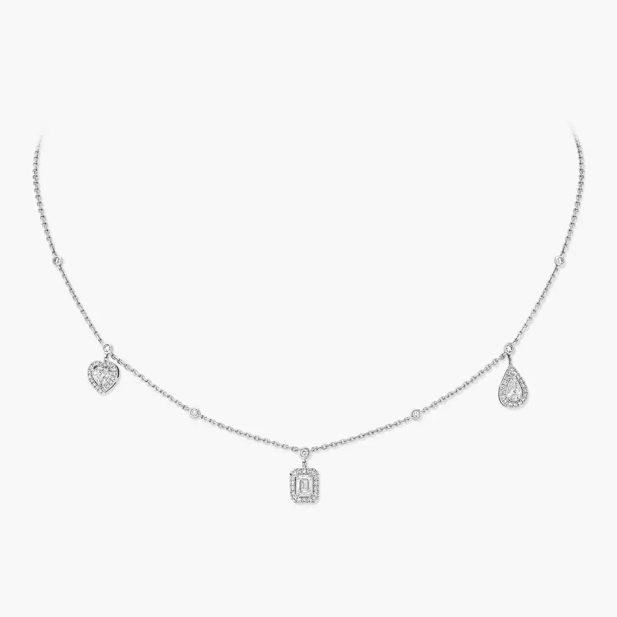 [Lume Jewelry]My Twin Diamond Necklace in Silver
