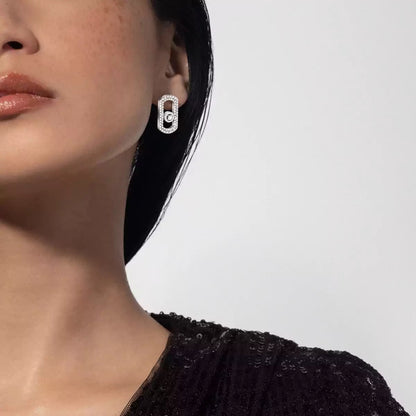 [Lume Jewelry]So Move Pave_-Set Diamond Earrings in Silver