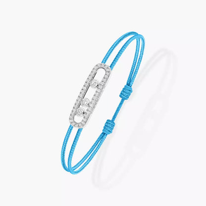 [Lume Jewelry]Care(Medium-3.5mm) pink cord pavé bracelet