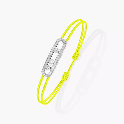 [Lume Jewelry]Care(Medium-3.5mm) pink cord pavé bracelet