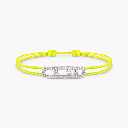 [Lume Jewelry]Care(Medium-3.5mm) pink cord pavé bracelet