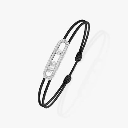 [Lume Jewelry]Care(Medium-3.5mm) pink cord pavé bracelet