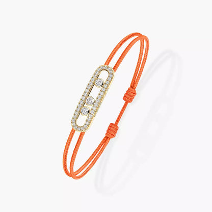 [Lume Jewelry]Care(Medium-3.5mm) pink cord pavé bracelet