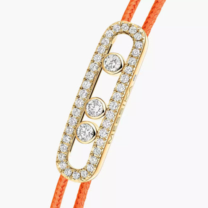 [Lume Jewelry]Care(Medium-3.5mm) pink cord pavé bracelet