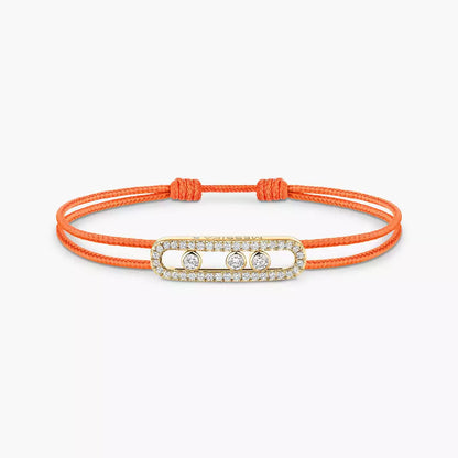 [Lume Jewelry]Care(Medium-3.5mm) pink cord pavé bracelet