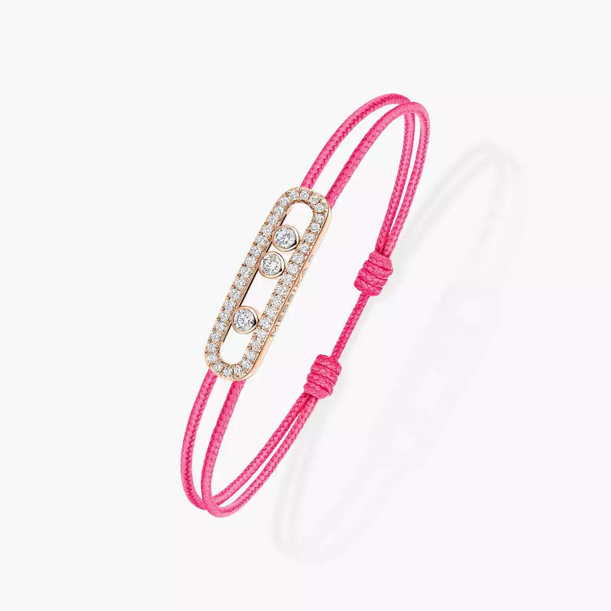 [Lume Jewelry]Care(Medium-3.5mm) pink cord pavé bracelet
