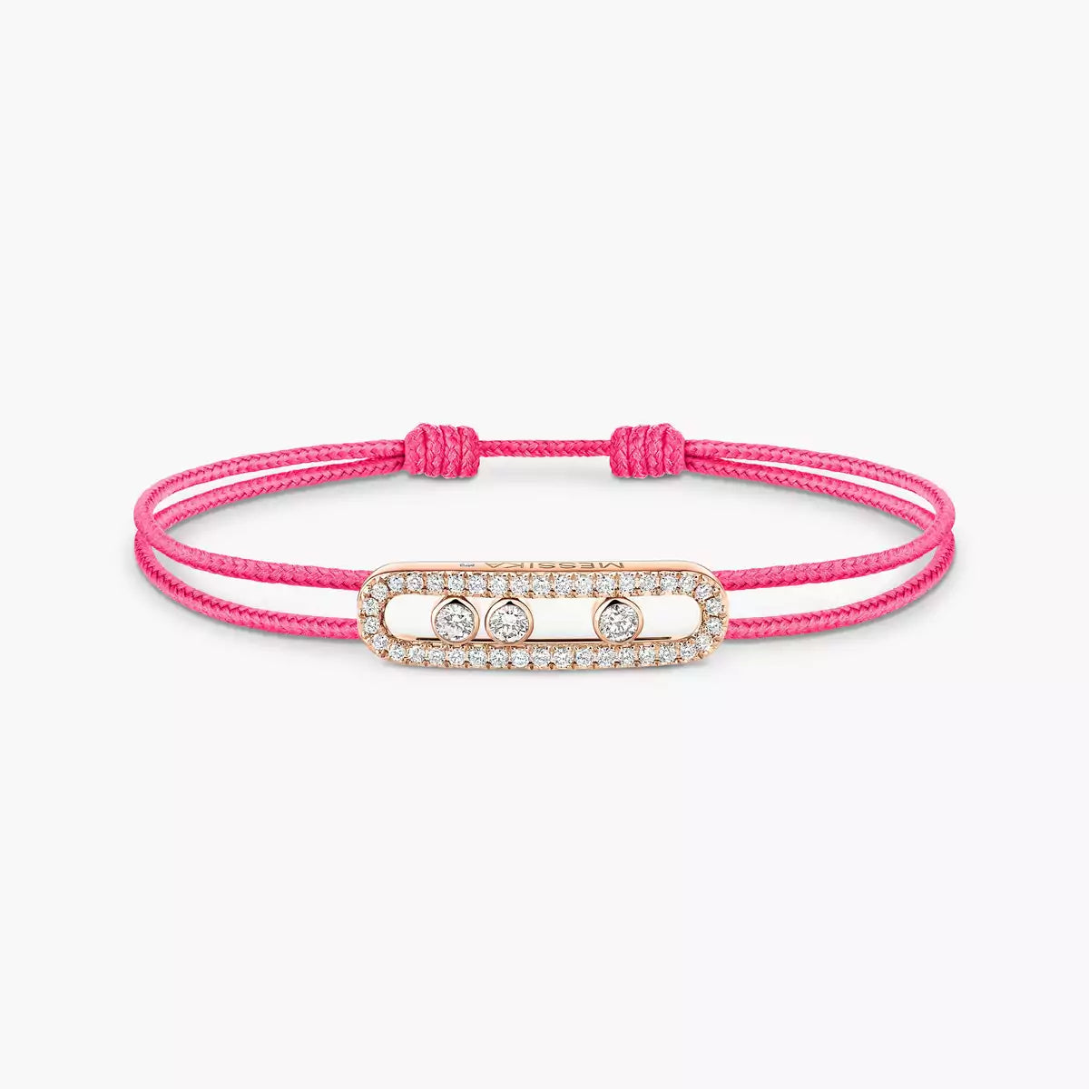 [Lume Jewelry]Care(Medium-3.5mm) pink cord pavé bracelet