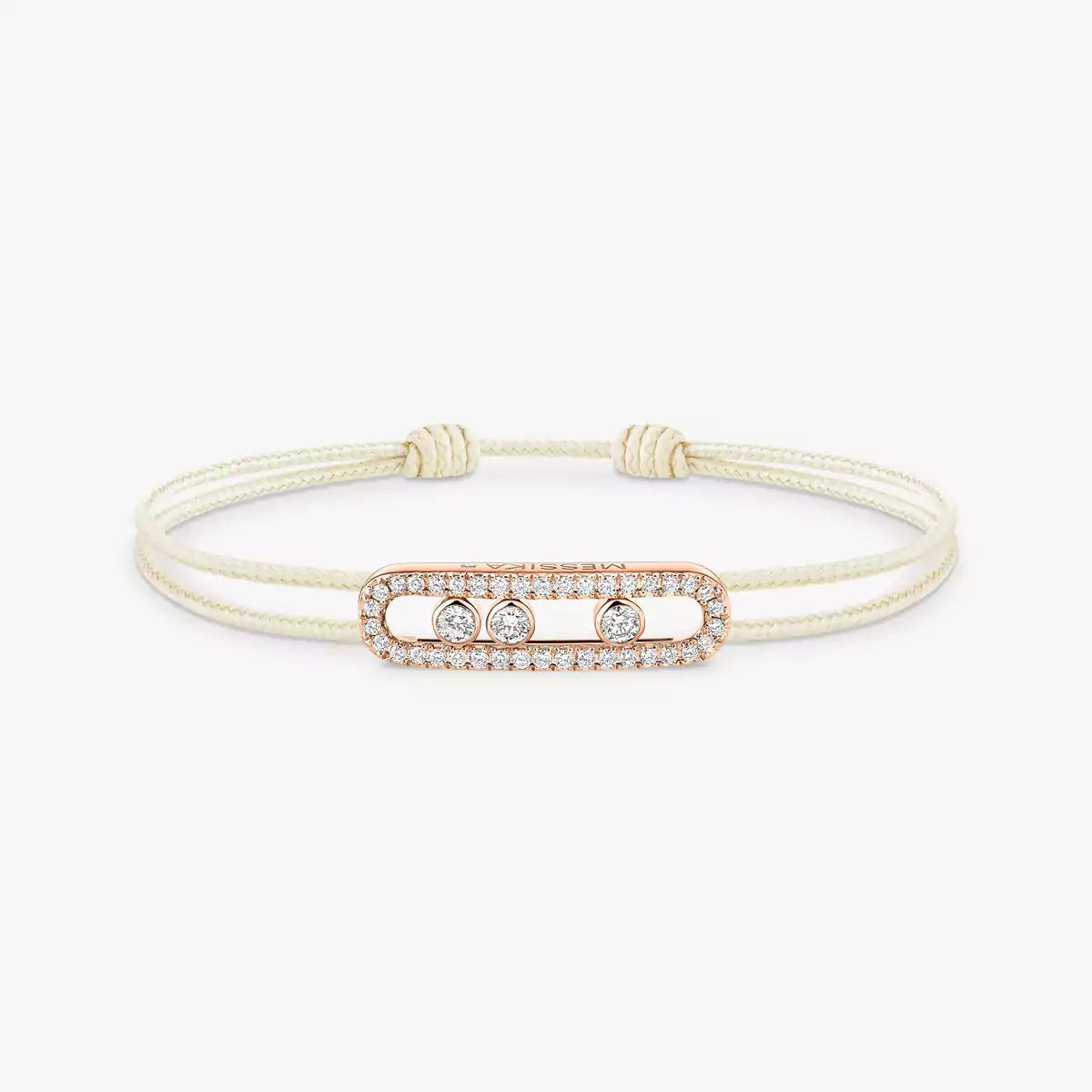 [Lume Jewelry]Care(Medium-3.5mm) pink cord pavé bracelet