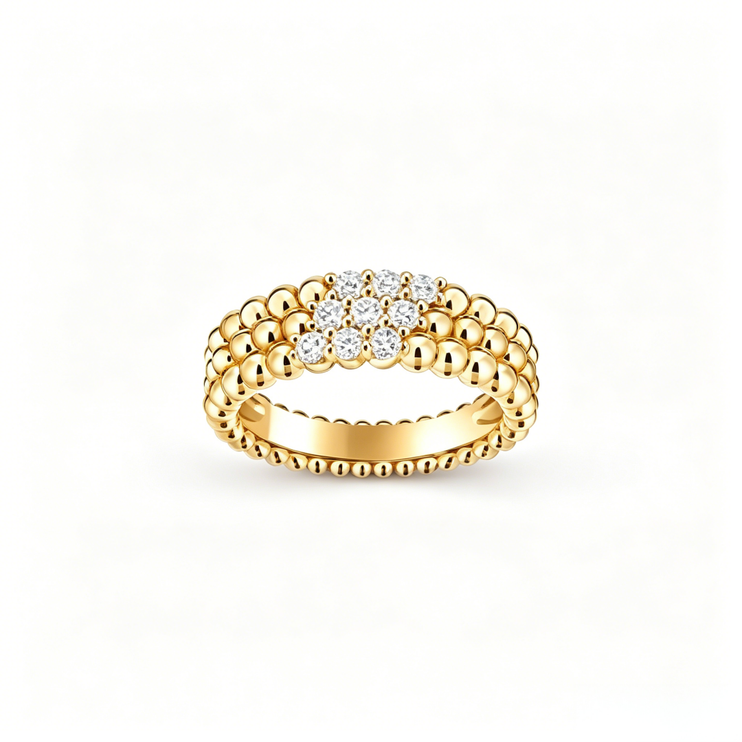 [Lume Jewelry] THREE-ROW DIAMOND RING