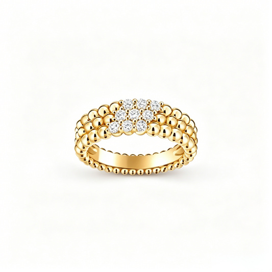 [Lume Jewelry] THREE-ROW DIAMOND RING