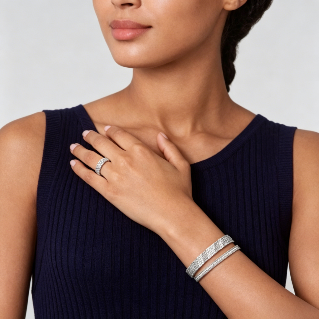 [Lume Jewelry] THREE-ROW DIAMOND RING