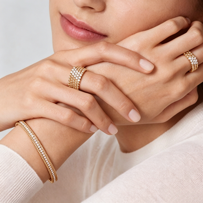 [Lume Jewelry] THREE-ROW DIAMOND RING