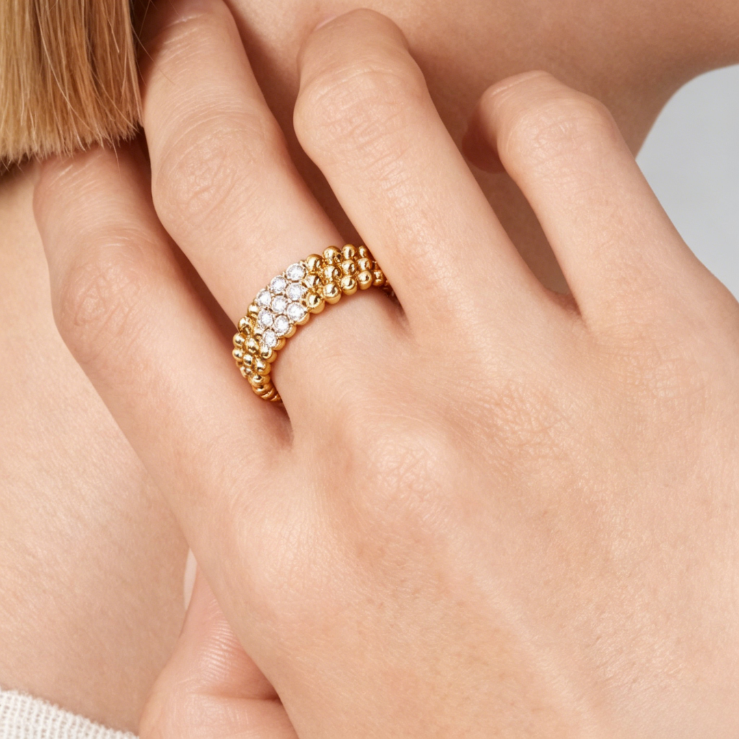 [Lume Jewelry] THREE-ROW DIAMOND RING
