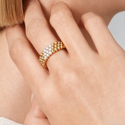 [Lume Jewelry] THREE-ROW DIAMOND RING