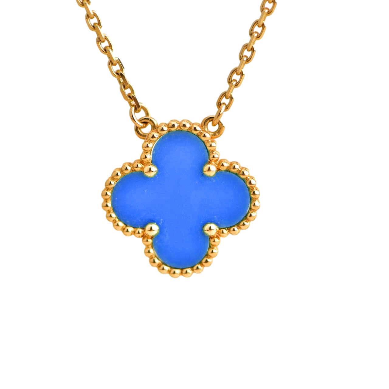¡®Lume Jewelry¡¯CLOVER 15MM BLUE AGATE NECKLACE