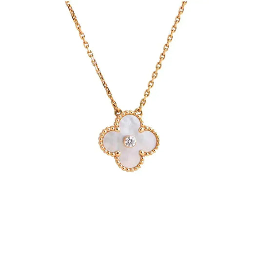 ¡®Lume Jewelry¡¯CLOVER 15MM DIAMOND WHITE FRITILLARIA NECKLACE