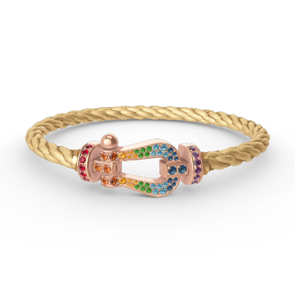 ¡®Lume Jewelry¡¯FORCE LARGE HORSESHOE  COLORED DIAMOND BRACELET ROSE GOLD