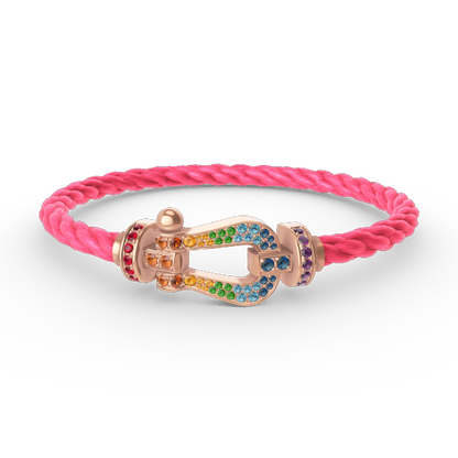 ¡®Lume Jewelry¡¯FORCE LARGE HORSESHOE  COLORED DIAMOND BRACELET ROSE GOLD