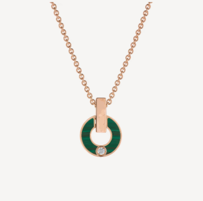 [Lume Jewelry]GARI NECKLACE PINK GOLD MALACHITE