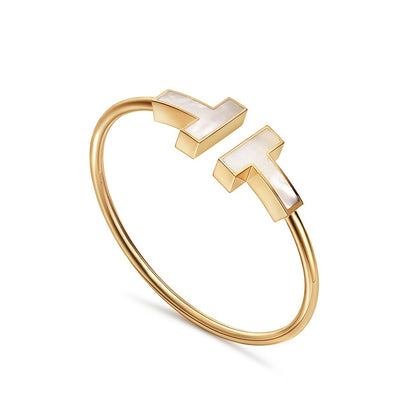 [Lume Jewelry]T WIDE MOP OPEN BRACELET