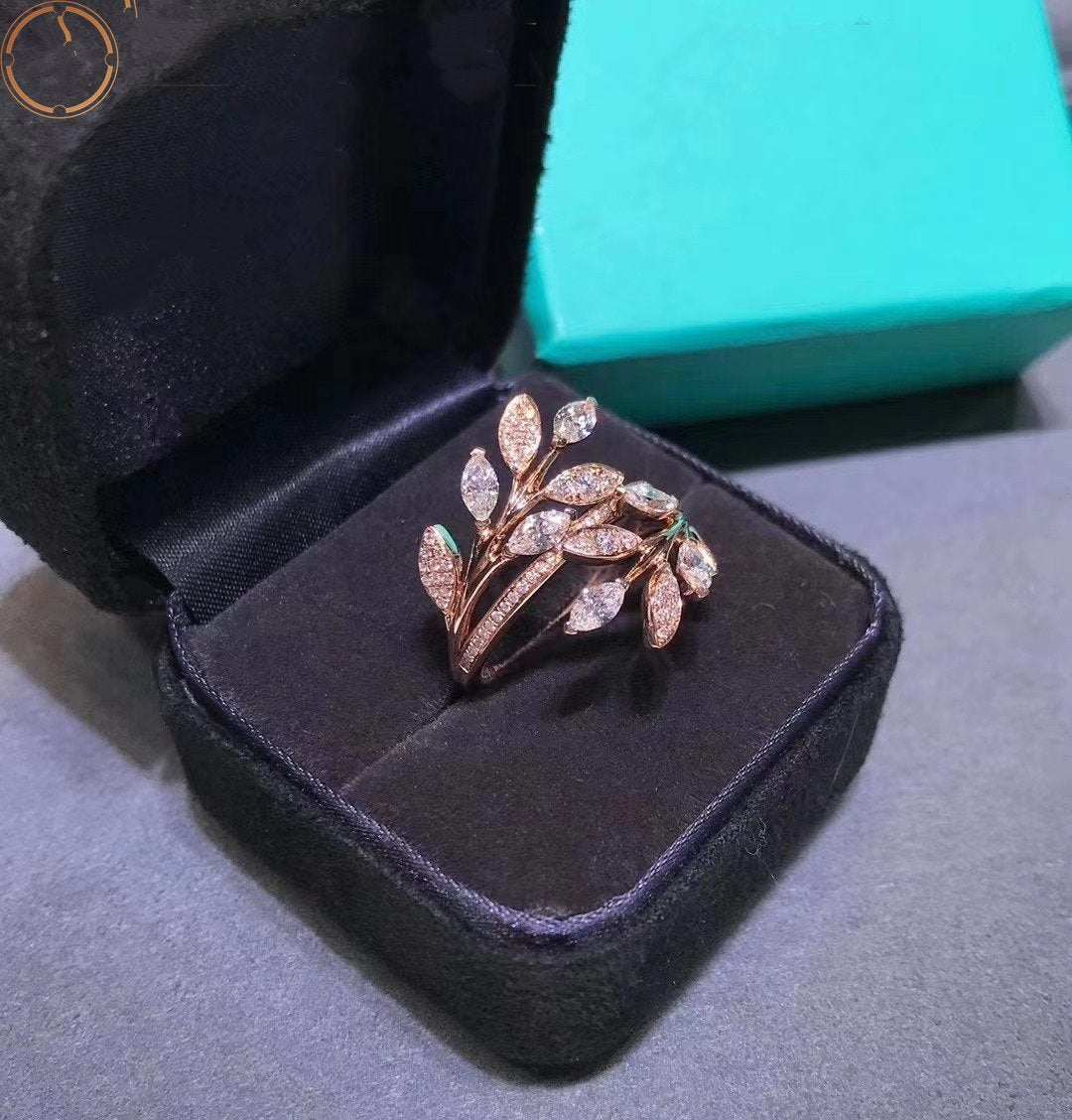 [Lume Jewelry]VICTORIA DIAMOND VINE BYPASS RING PINK GOLD