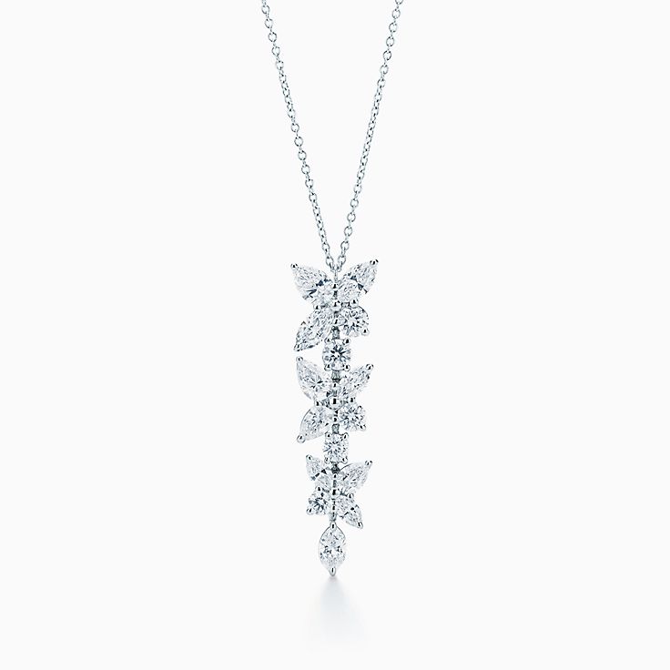 [Lume Jewelry]MIXED CLUSTER DIAMOND DROP PENDANT