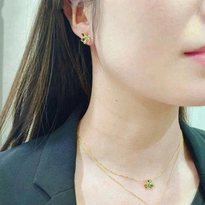 ¡®Lume Jewelry¡¯FRIVOLE  FLOWER MALACHITE EARRINGS