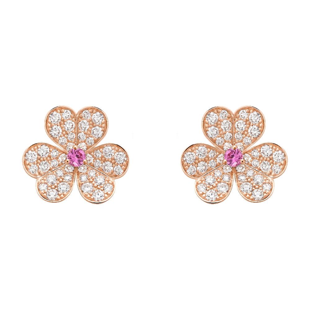 ¡®Lume Jewelry¡¯FRIVOLE PINK GOLD FLOWER DIAMOND EARRINGS