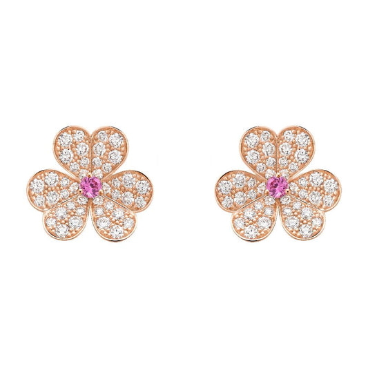 ¡®Lume Jewelry¡¯FRIVOLE PINK GOLD FLOWER DIAMOND EARRINGS