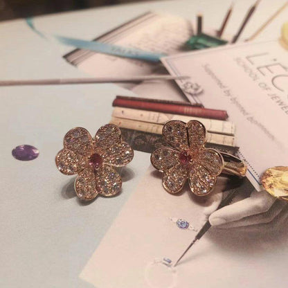 ¡®Lume Jewelry¡¯FRIVOLE PINK GOLD FLOWER DIAMOND EARRINGS