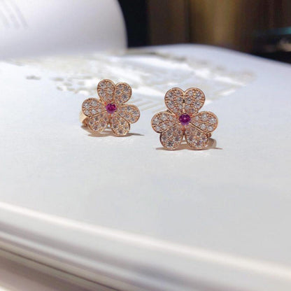 ¡®Lume Jewelry¡¯FRIVOLE PINK GOLD FLOWER DIAMOND EARRINGS