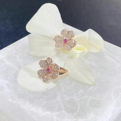 ¡®Lume Jewelry¡¯FRIVOLE PINK GOLD FLOWER DIAMOND EARRINGS