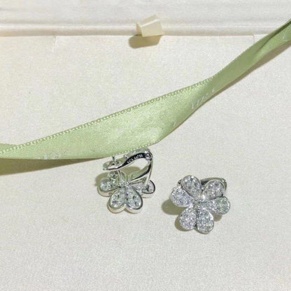 ¡®Lume Jewelry¡¯FRIVOLE SILVER FLOWER DIAMOND EARRINGS