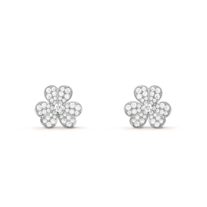 ¡®Lume Jewelry¡¯FRIVOLE SILVER FLOWER DIAMOND EARRINGS