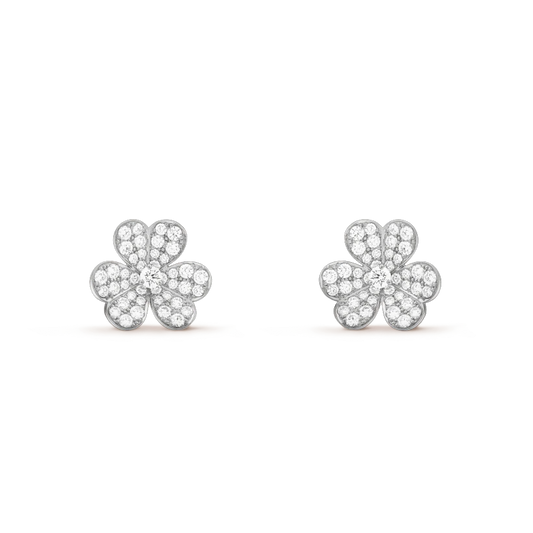 ¡®Lume Jewelry¡¯FRIVOLE SILVER FLOWER DIAMOND EARRINGS