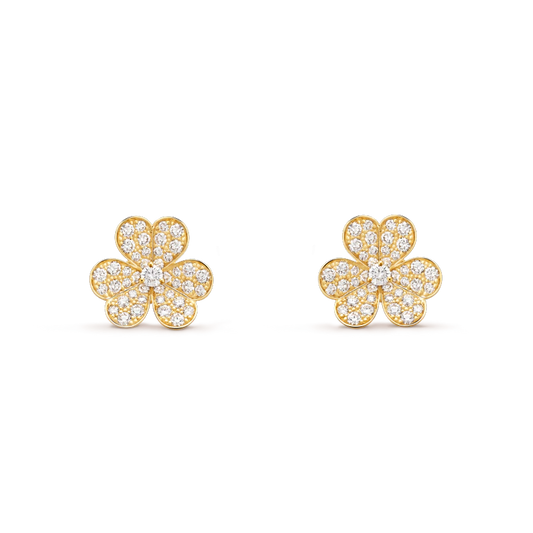 ¡®Lume Jewelry¡¯FRIVOLE GOLD FLOWER DIAMOND EARRINGS