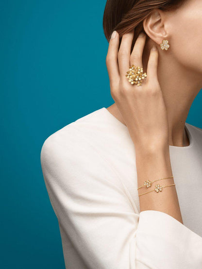 ¡®Lume Jewelry¡¯FRIVOLE GOLD FLOWER DIAMOND EARRINGS